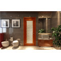 Woodwin Hot Selling Double Tempered Glass with Pattern Aluminum Bathroom Door